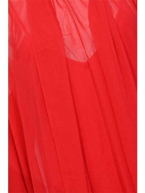 Abito corto in georgette con collo a fiocco Carminio BLUGIRL | RA6010 TS44181663